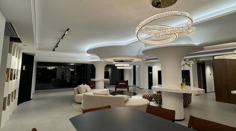 GRG廠家工程案例清遠別墅美林湖GRG柱子天花項目