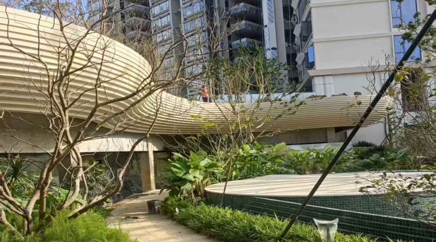 三亞海棠灣售樓部GRC柱子景觀造型落地效果